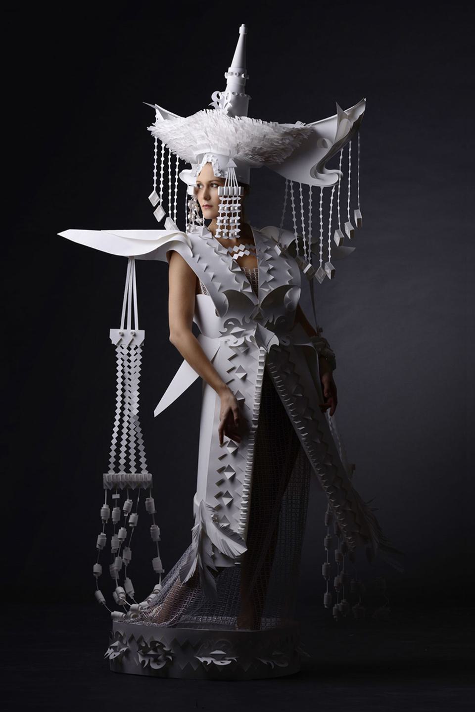 Asya Kozina Paper Fashion Sculpture