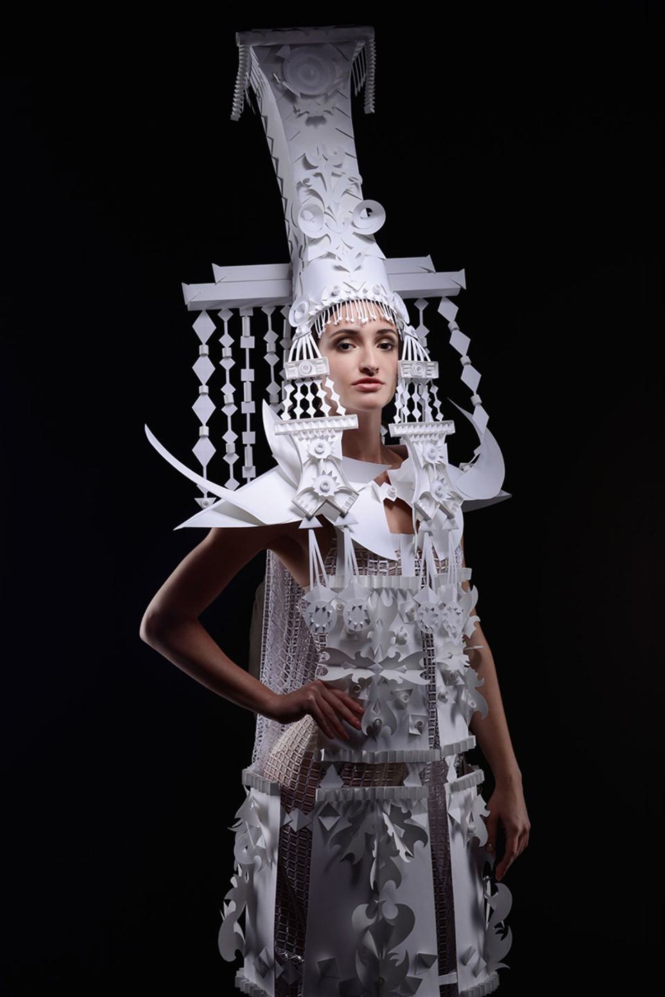 Asya Kozina Paper Fashion Sculpture