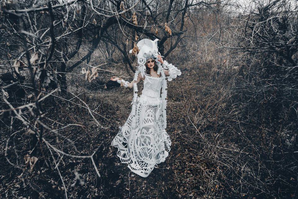 Asya Kozina Paper Fashion Sculpture