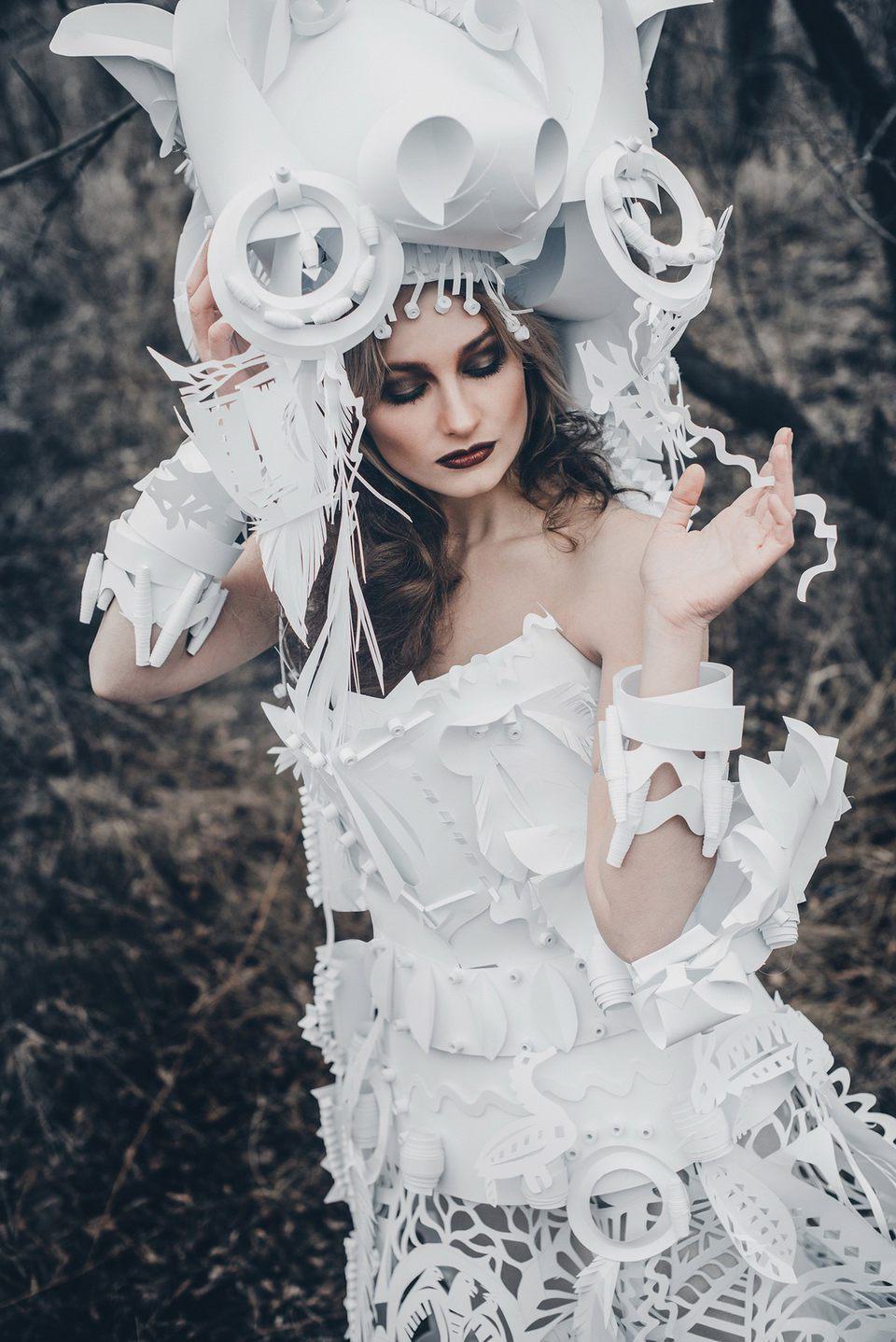 Asya Kozina Paper Fashion Sculpture