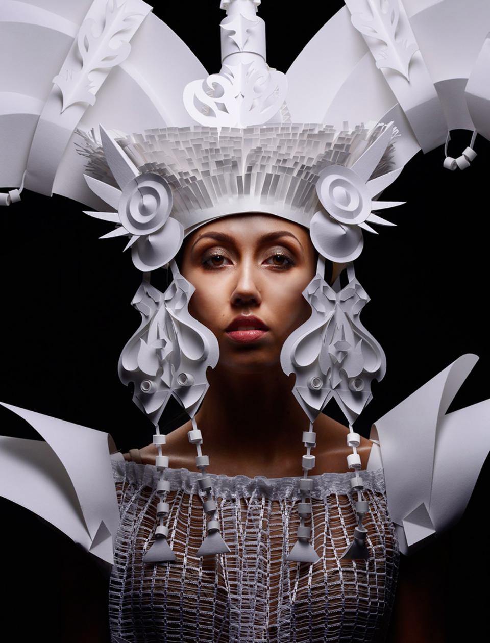 Asya Kozina Paper Fashion Sculpture