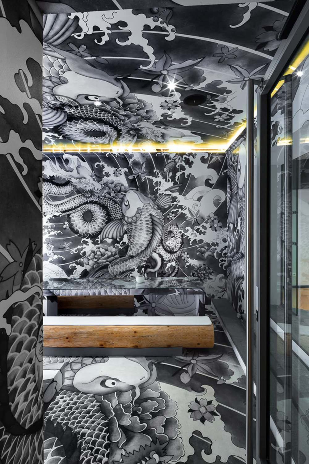 Vicent Coste Japanese Restaurant Interior Design and Custom Wallpaper