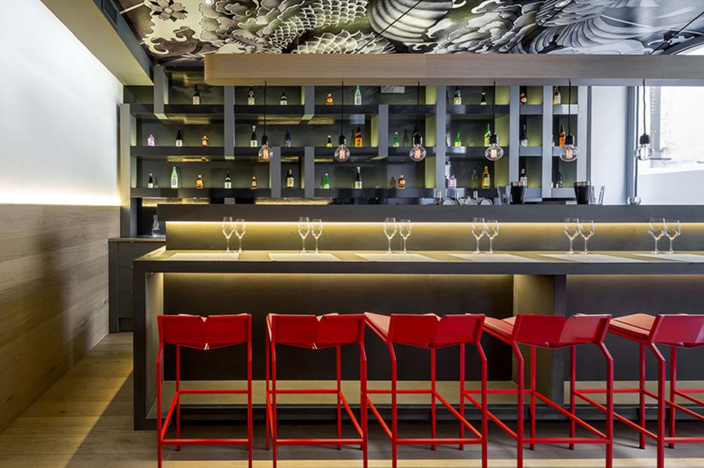 Vicent Coste Japanese Restaurant Interior Design and Custom Wallpaper