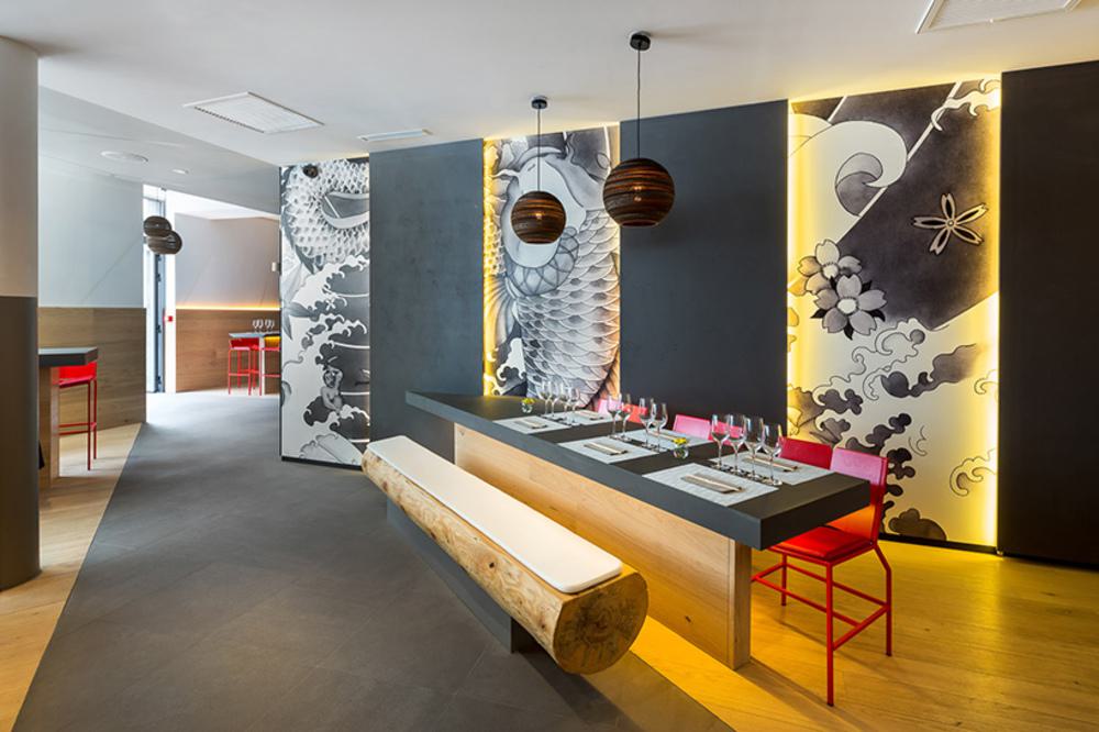 Vicent Coste Japanese Restaurant Interior Design and Custom Wallpaper