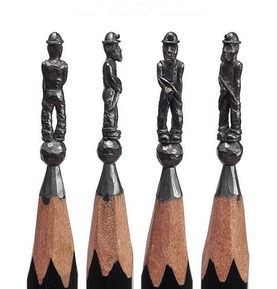 Salavat Fidai Graphite Pencil Sculptures