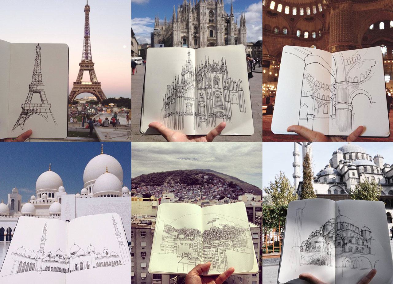 Image of Sketchbook Cityscapes by @tendtotravel